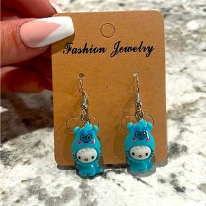 Hello kitty Monsters inc Sully hook earrings